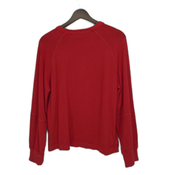 Madewell Womens Relaxed Long-Sleeve Raglan T Shirt Red 100% Cotton Small - Picture 2 of 4